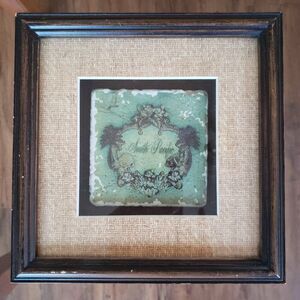 Vintage Sally Ray Cairns Publishing Framed Shadowbox Art Tile - South Pacific